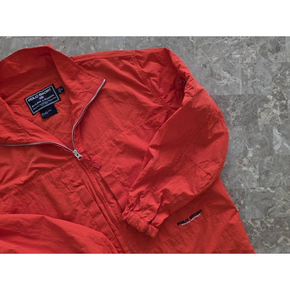 VTG 90s POLO RALPH LAUREN Sport Spell Out Zip Windbreaker Jacket Mens Medium
